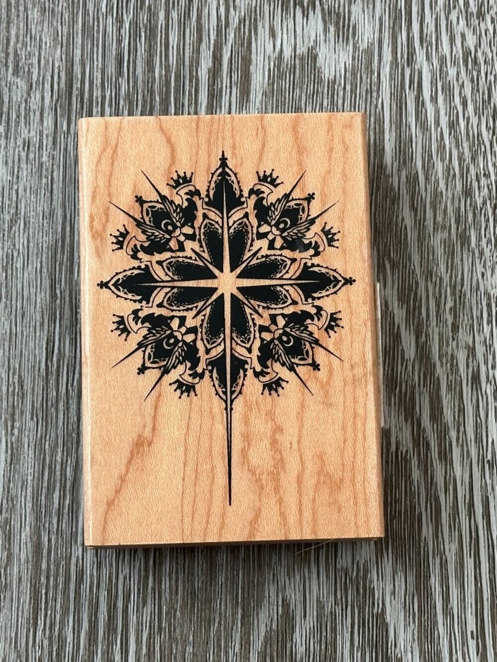 Inkadinkado Rubber Stamp Wood Base Snowflake Star Scrapbooking Card Making